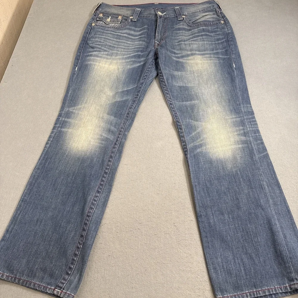 True Religion MENS 38X32‎  W/Flap CXLM DRAGONFISH STRAIGHT JEANS